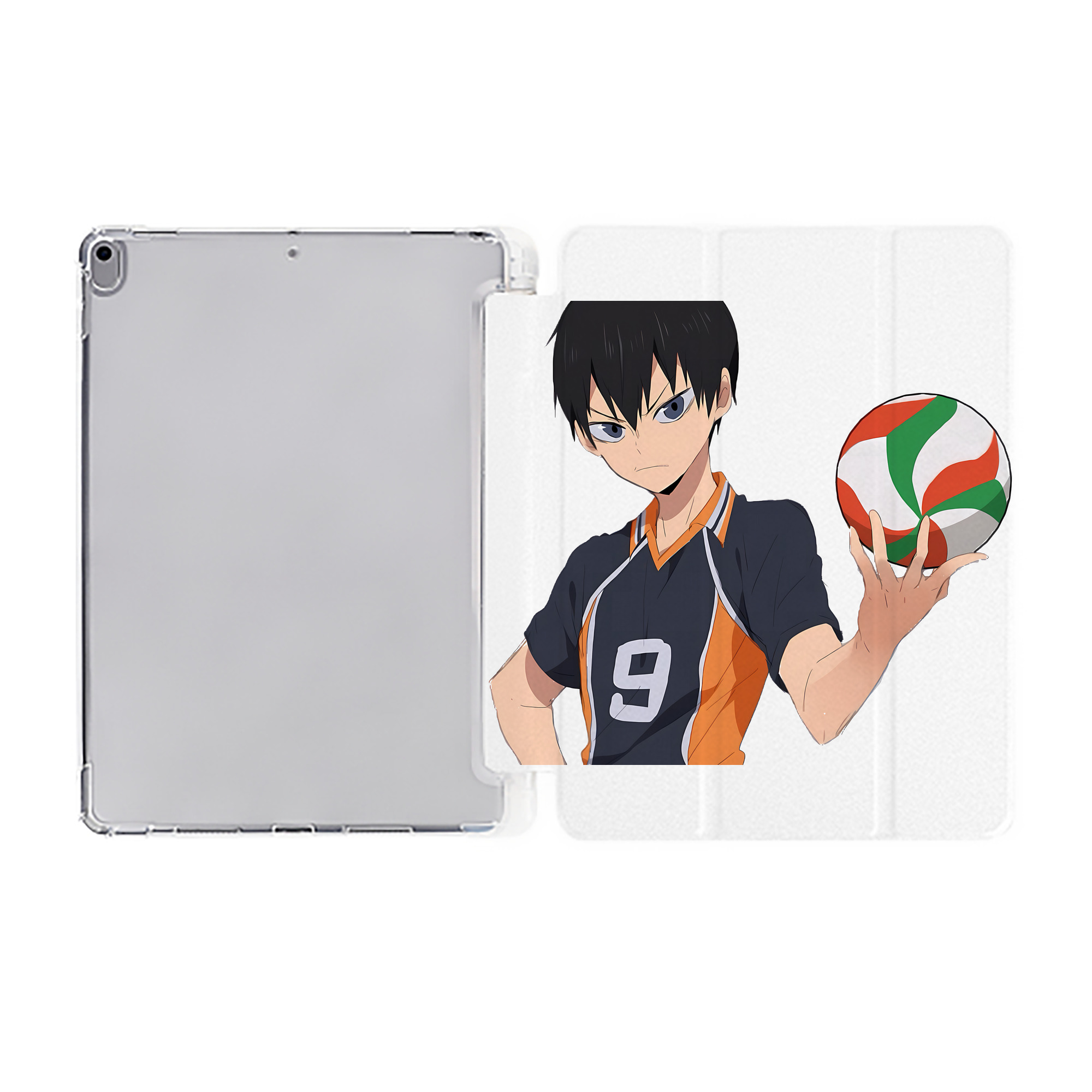 （画像用） ハイキュー!! Haikyu!! IPad ケース ペン収納付き 三つ折りスタンド PUレザー×シリコン 対応機種9.5/10.5/10.9インチ